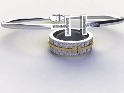 Ring and Braclete TIFFANY 3D print model 3D print model 3D print model