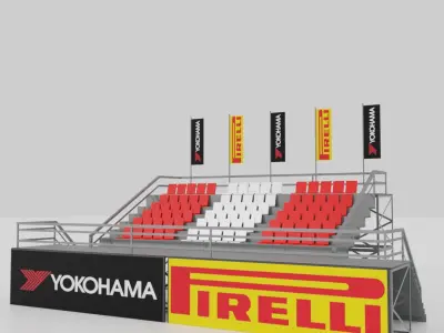 Race Track Props Collection  Low-poly 3D model