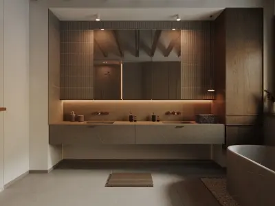 STONE BATHROOM - Interior scene 3D model 3D model