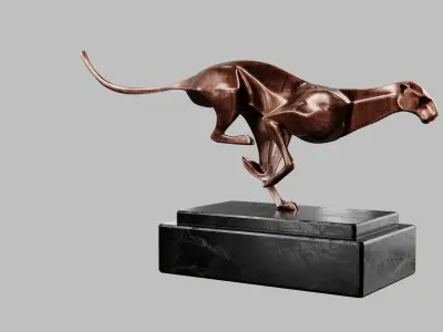 Cheetah statuette 3D model