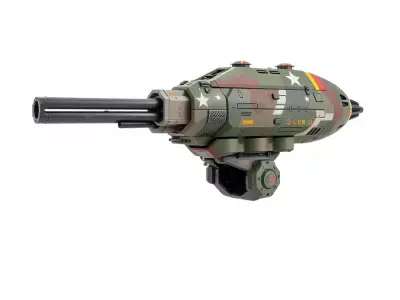 Advanced Camouflaged Turret Weapon Model Pack Low-poly 3D model