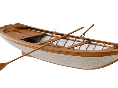 Wooden Boat BLENDER 3D Model Cycles 3D model
