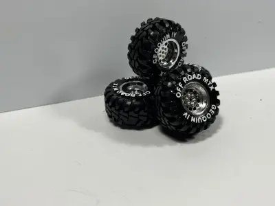 15in Super Wide Off Road Tire and Wheel Set for 3D Print 3D print model