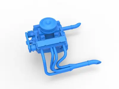 Engine V8 for water pumper Sand buggy Scale 1 to 25 3D print model