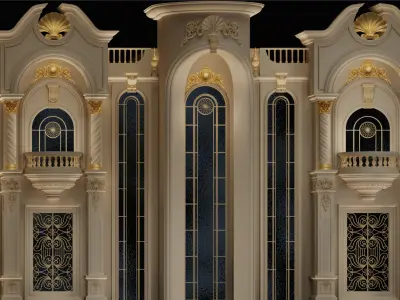 Royal Decorative Palace Facade 3D model