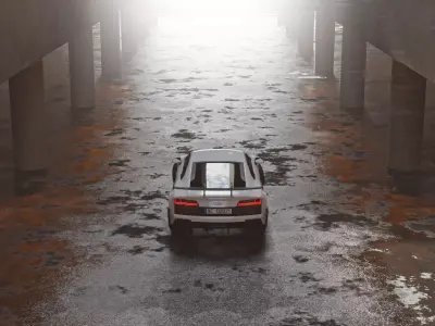 Brutalist Arch Low-poly 3D model