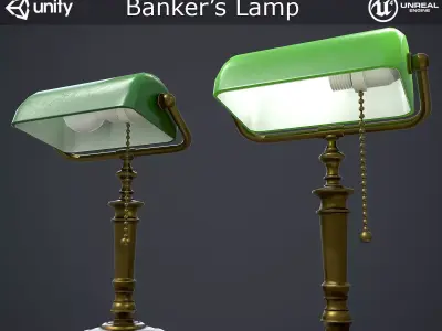 Bank Lamp Low-poly 3D model