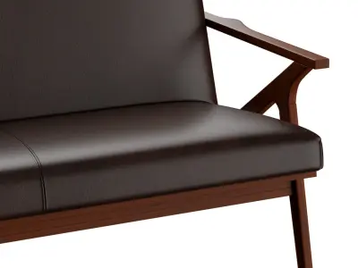 Cavell Leather Loveseat 3D model