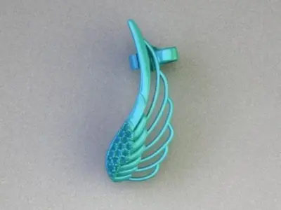 Earring gold and diamond ring 3D print model