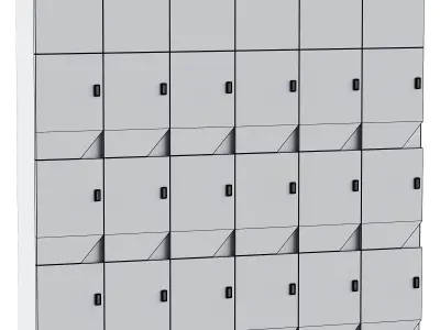 Locker rooms in the gym Low-poly 3D model purchase