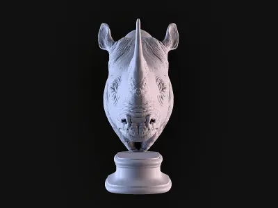 Rhinoceros head 3D print model