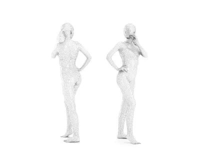 Pretty woman in a swimsuit 03 Low-poly 3D model