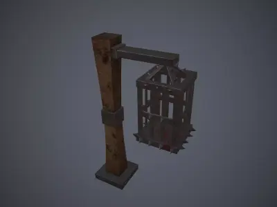 Hanging cage  Free low-poly 3D model