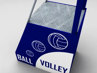 Referee stand volleyball low poly Low-poly 3D model