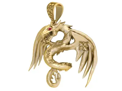 FLYING  TRAGON PENDANT P3D PRINTABLE MODEL  3D print model