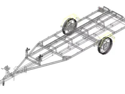 Boat Trailer 3D model