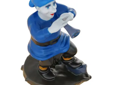Gnome Figurine Playing The Pipe 3D model