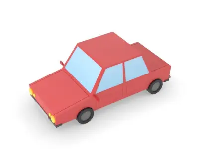 Car Low Poly simple cartoon Low-poly 3D model