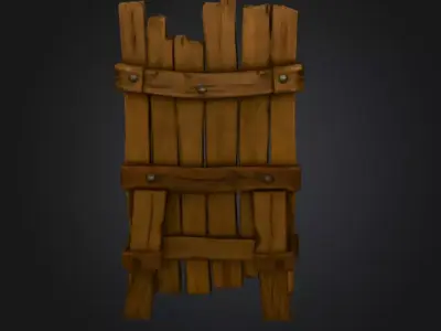 Weathered Wooden Palisade Low-poly 3D model