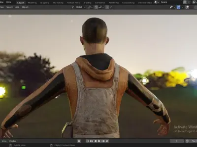 Game-Ready Sci-Fi Engineer Character Low-poly 3D model