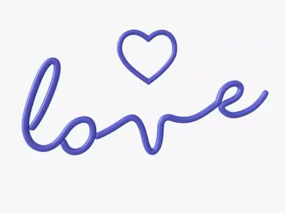 Neon led light sign 03 3D model