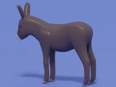Cartoon Donkey 3D model