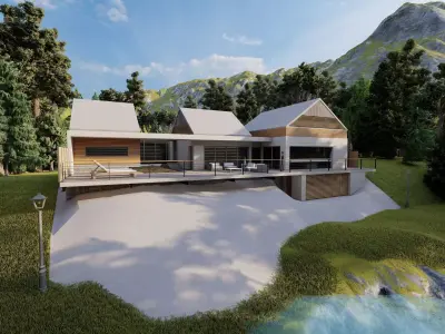  Casa Scene-villa-modern house 3D model