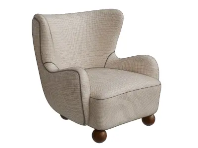 Wing Back Occasional Chair Low-poly 3D model