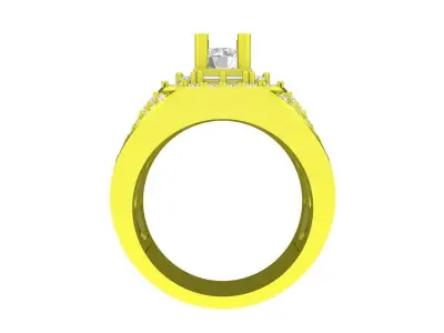 A7539 Korean Style Diamond Men Ring 3D Model 3D print model