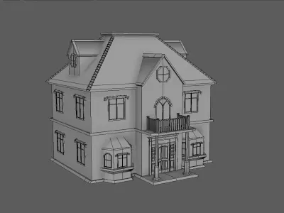3D Stylized House Model for Game and Animation Low-poly 3D model
