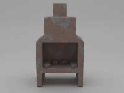 Barbecue wooden box Low-poly 3D model