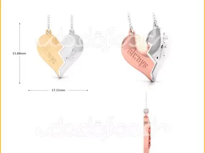 light weight yellow gold  diamond pendent -DOC-P8114 3D print model