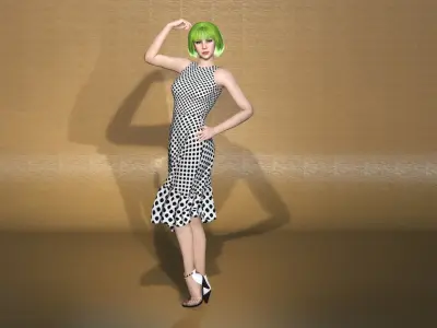 Real-time 3D Girl Character - Short Hair Girl 3D model