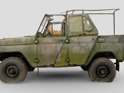 UAZ 469B wreck 02 3D model