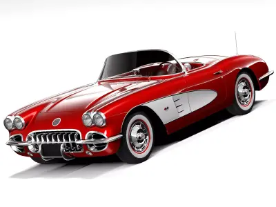 Chevrolet Corvette C1 1958 LowPoly 3D model