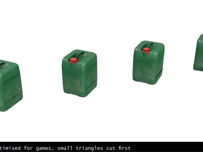 Canister Green Clean and Dirty Low-poly 3D model