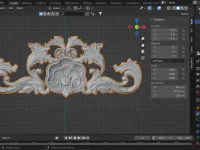 Flower for wood carving 3D print model
