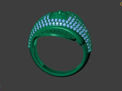 Women Ring With Stone Diamond Ready STL 3DM Models Womens Rings 3D print model buy