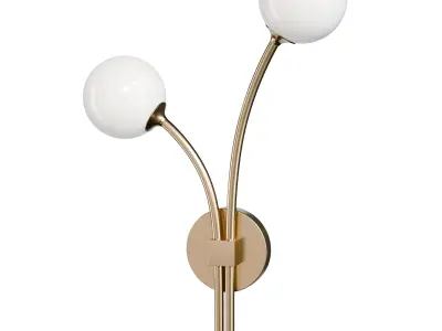 Wall lamp with 2 shades 3D model