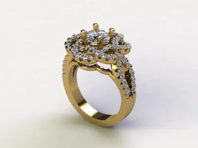 R231 diamond ring jewelry  3D model