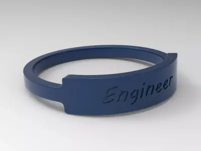 Engineer Female Ring Blue 3D print model