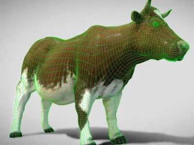 Cow  The Gentle Grazer of Fields and Farms 3D Model Low-poly 3D model