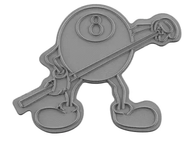 Billiard Neon Sign 3D model