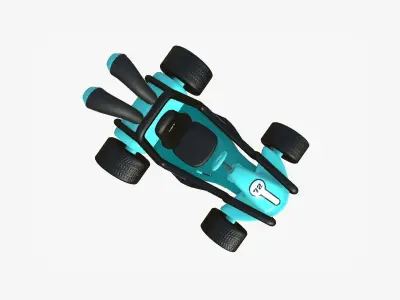 Cartoon Kart G10 Light Blue - Vehicle Racing Design Low-poly 3D model