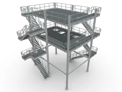 Process Plant UAE - Steel Structure 3D print model