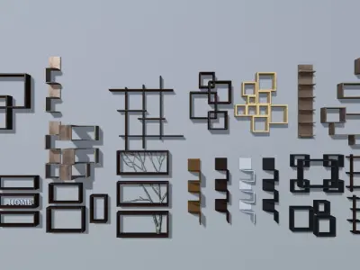 Picture Frame and Wall Decoration Low-poly 3D model