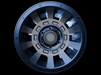 Awesome Rim and Tire 09 Low-poly 3D model