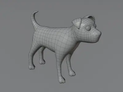 Cartoon Terrier Dog 3D Model Low-poly 3D model