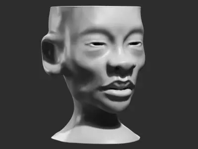 human head modern sculpture 3d print model 79 3D print model