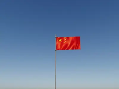 Flag of China Free low-poly 3D model